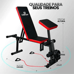 Kit Banqueta e Kit Halteres Barra Kettlebell dumbell pesos e Cavalete - Consport