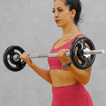 Barra de Musculação Reta Com Rosca Maciça Recartilhada 120 cm - Consport