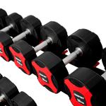 Kit Dumbbell P.U com Pegada em Aço Revestido com Cromo Recartilhado 12,5 Kg à 30 Kg - Consport com Suporte