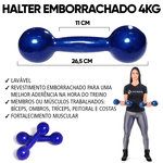 Par de Halter Emborrachado - 4kg
