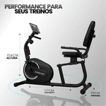 Bicicleta Ergométrica Horizontal H-1000 - Consport Connect Preta 