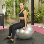 Bola Suíça para Pilates e Ginástica - 65cm - Cinza
