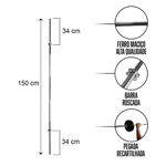 Barra de Musculação Reta Com Rosca Maciça Recartilhada 150 cm - Consport 