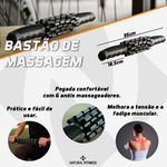 Bastão de Massagem e Liberação Miofascial Grande - Naturalfitness Preto 