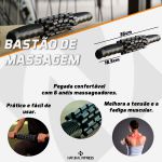 Bastão de Massagem e Liberação Miofascial Pequeno - Naturalfitness Preto 