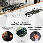 Bastão de Massagem e Liberação Miofascial Pequeno - Naturalfitness Preto 