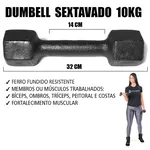 Dumbbell Sextavado Pintado - 10kg (unidade)