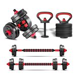 Kit 6 em 1 - Dumbbells, Barras e Kettlebell