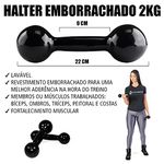 Par de Halter Emborrachado - 2kg
