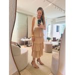Sandália Gisele salto fino 10cm bico folha Caramelo