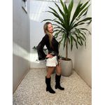 Bota slouch camurça Yasmin Preta