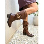 Bota Texana Lauana Feminina couro legítimo Havana
