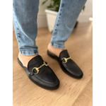 Mule feminino em couro Legítimo preto