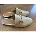 Mule feminino em couro Legítimo Off White 