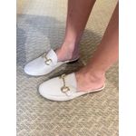 Mule feminino em couro Legítimo nude 
