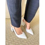 Sapato Slingback Branco verniz 
