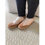Tênis Samantha Rosé com dourado Couro legítimo
