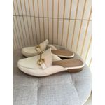 Mule feminino em couro Legítimo Off White 