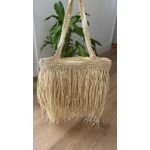 Bolsa de Palha Franja Off White