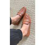 Mocassim Melina loafer feminino em couro legítimo Caramelo