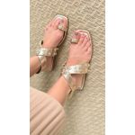 Flat Maya Dourada couro legitimo 