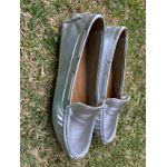 Mocassim drive em couro legítimo Prata