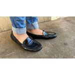 Mocassim drive em couro legítimo Preto Verniz