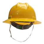 CAPACETE ABA TOTAL COM CARNEIRA PLÁSTICA E JUGULAR TÊXTIL AMARELO V-GARD