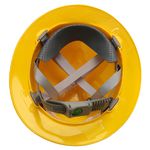 CAPACETE ABA TOTAL COM CARNEIRA PLÁSTICA E JUGULAR TÊXTIL AMARELO V-GARD