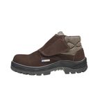 BOTINA NOBUCK COM FECHAMENTO EM VELCRO, BICO PLÁSTICO 50B26-CB-VEL-BP