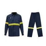 CONJUNTO ELETRICISTA NR10 CLASSE 2 ATPV 9,6 100% ALGODÃO AZUL MARINHO COM FAIXA REFLETIVA