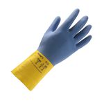 LUVA DE LÁTEX E NEOPRENE COM FORRO AZUL E AMARELO ALPHATEC 87-224