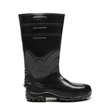 BOTA DE PVC PRETA COM FORRO, CANO LONGO 34 CM COM BICO DE AÇO