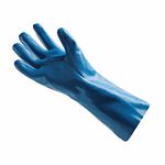LUVA DE PVC SEM FORRO COM PALMA LISA AZUL 35CM