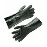 LUVA DE PVC COM FORRO E PALMA ÁSPERA VERDE 35CM