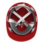 CAPACETE ABA FRONTAL COM CARNEIRA PLÁSTICA E JUGULAR TÊXTIL VERMELHO V-GARD