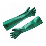 LUVA DE PVC COM FORRO E PALMA ÁSPERA VERDE 60CM