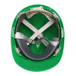 CAPACETE ABA FRONTAL COM CARNEIRA PLÁSTICA E JUGULAR TÊXTIL VERDE V-GARD