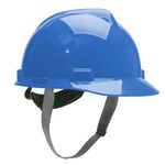 CAPACETE ABA FRONTAL COM CARNEIRA PLÁSTICA E JUGULAR TÊXTIL AZUL BIC V-GARD