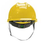 CAPACETE ABA FRONTAL COM CARNEIRA PLÁSTICA E JUGULAR TÊXTIL AMARELO V-GARD