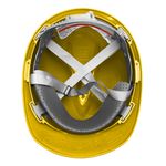 CAPACETE ABA FRONTAL COM CARNEIRA PLÁSTICA E JUGULAR TÊXTIL AMARELO V-GARD