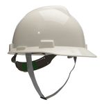 CAPACETE ABA FRONTAL COM CARNEIRA PLÁSTICA E JUGULAR TÊXTIL BRANCO V-GARD