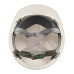 CAPACETE ABA FRONTAL COM CARNEIRA PLÁSTICA E JUGULAR TÊXTIL BRANCO V-GARD
