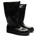 BOTA DE PVC PRETA SEM FORRO, CANO LONGO 32 CM SEM BICO