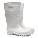 BOTA DE PVC BRANCA COM FORRO, CANO LONGO 32 CM SEM BICO