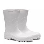 BOTA DE PVC BRANCA COM FORRO, CANO MÉDIO 26 CM COM BICO DE AÇO 85BPC200