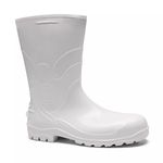 BOTA DE PVC BRANCA COM FORRO, CANO MÉDIO 26 CM COM BICO DE AÇO 85BPC200