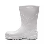 BOTA DE PVC BRANCA COM FORRO, CANO MÉDIO 26 CM COM BICO DE AÇO 85BPC200