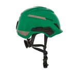 CAPACETE ALPINISTA COM CATRACA FASTRAC III E JUGULAR 4 PONTOS VERDE V-GARD H1 MSA