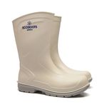 BOTA ECOBOOTS DE PU CANO CURTO SEM BICO BRANCA SOLADO CINZA 91SPUC600